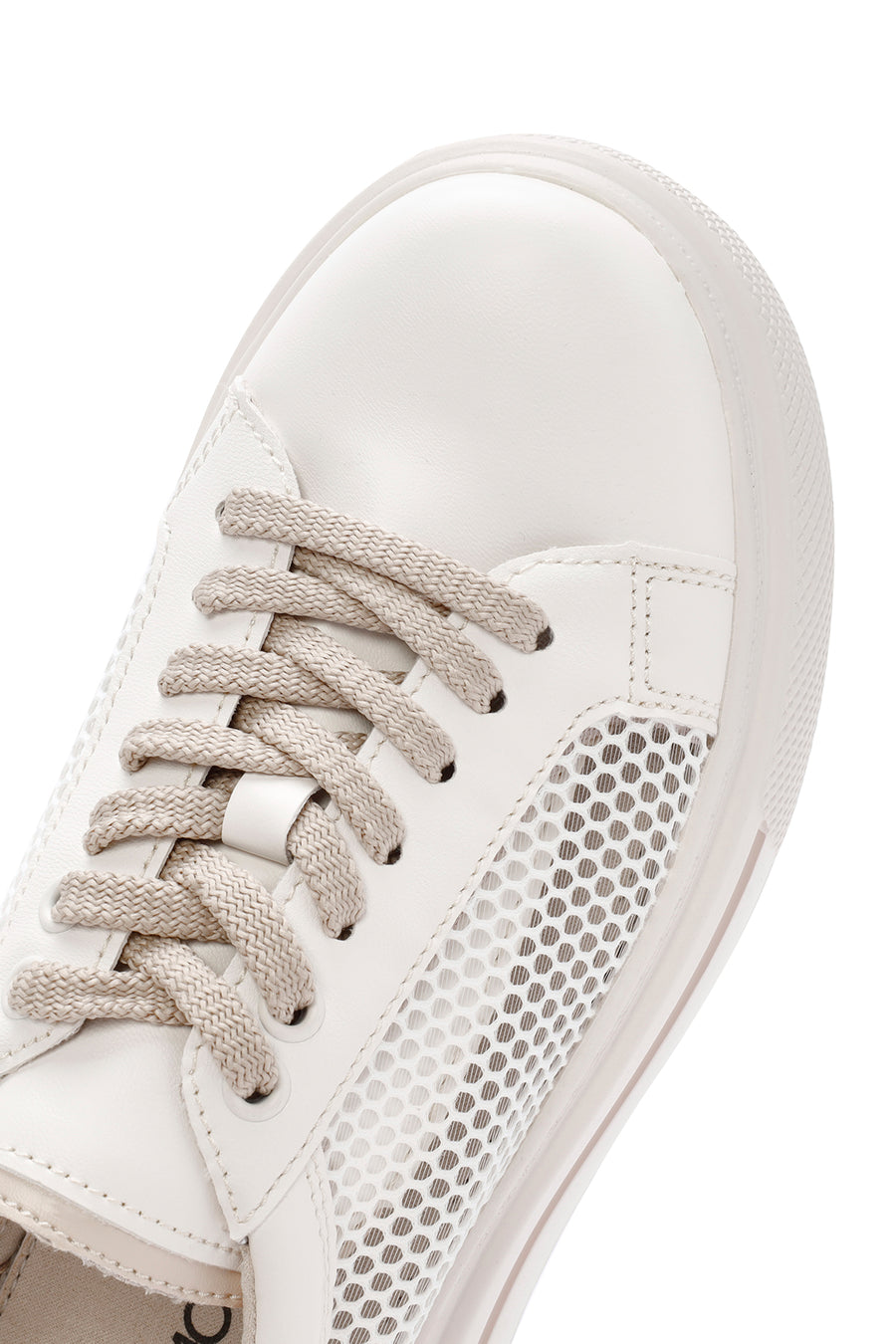 Kadın Krem Bağcıklı Sneaker