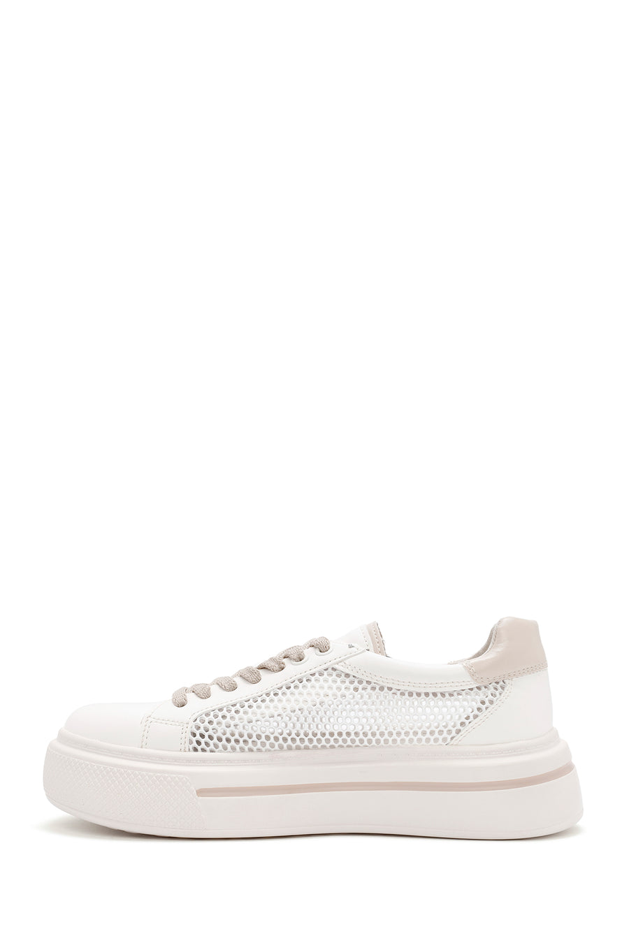 Kadın Krem Bağcıklı Sneaker