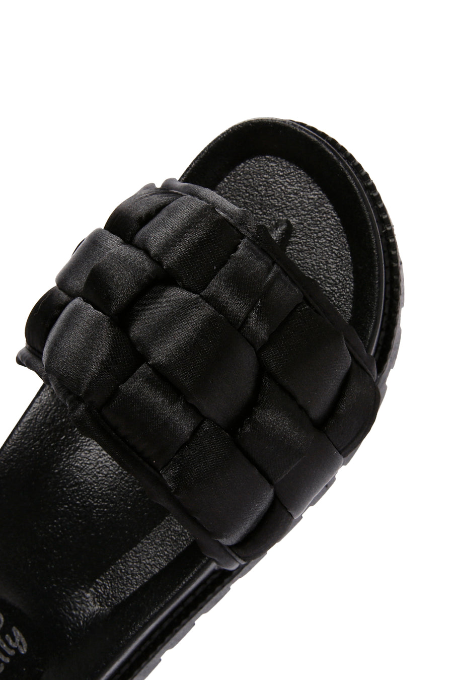 Women's Black Thick-Soled Knitted Patterned Slippers