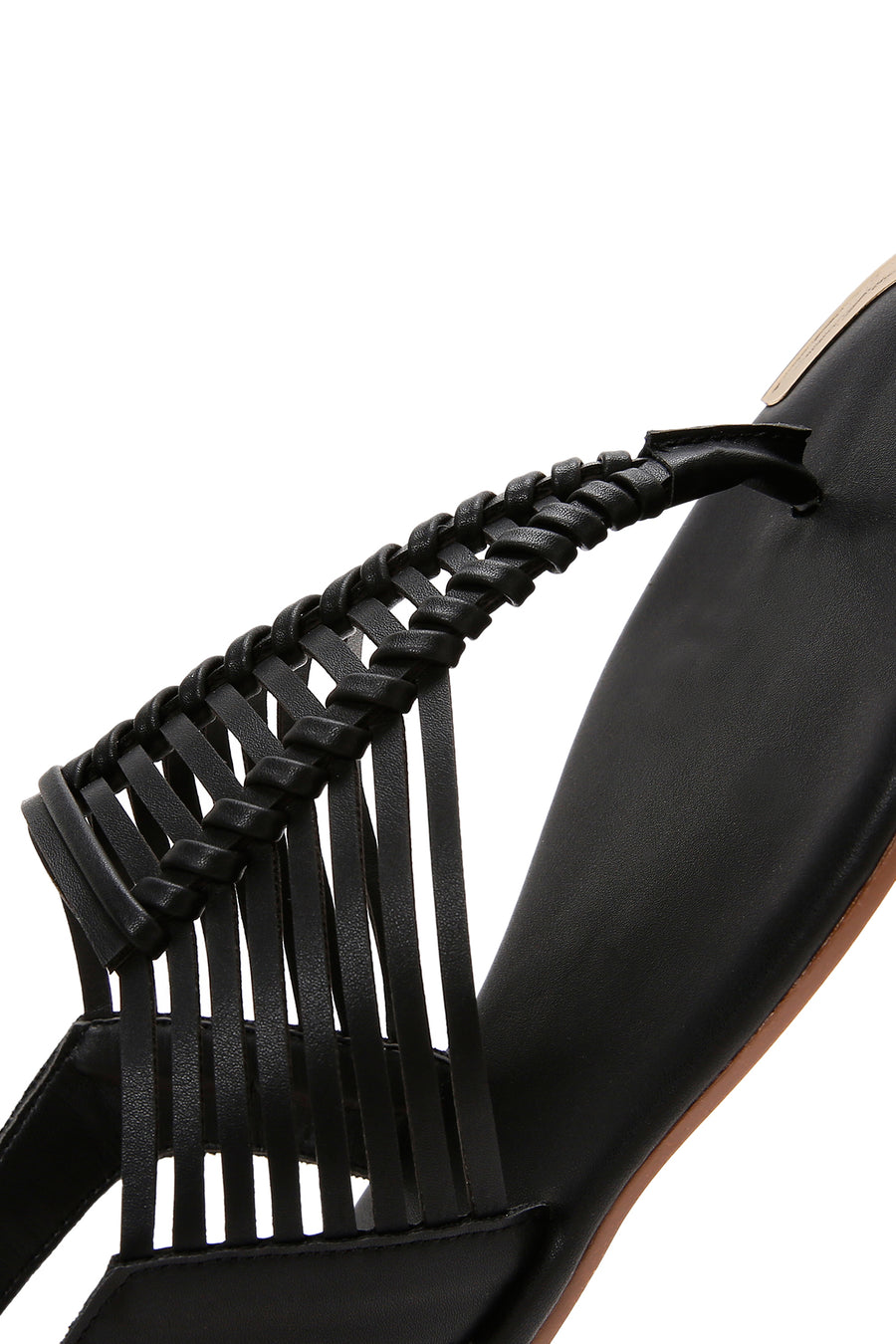 Women's Black Ankle Strap Flip Flops Sandals