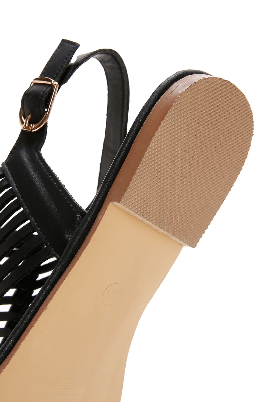 Women's Black Ankle Strap Flip Flops Sandals