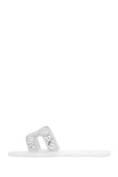 Women's White Stone Jelly Slippers | Derimod