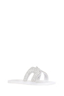 Women's White Stone Jelly Slippers | Derimod