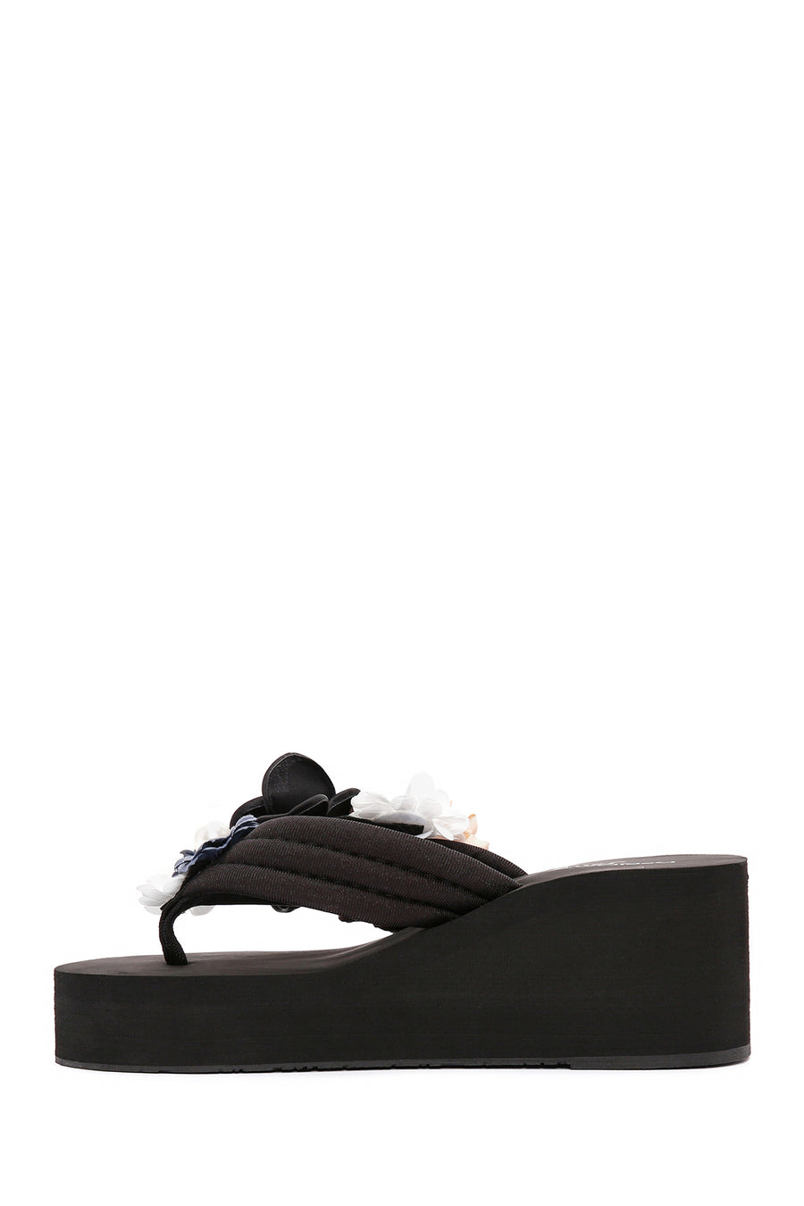 Women's Black Jelly Thick Soled Slippers