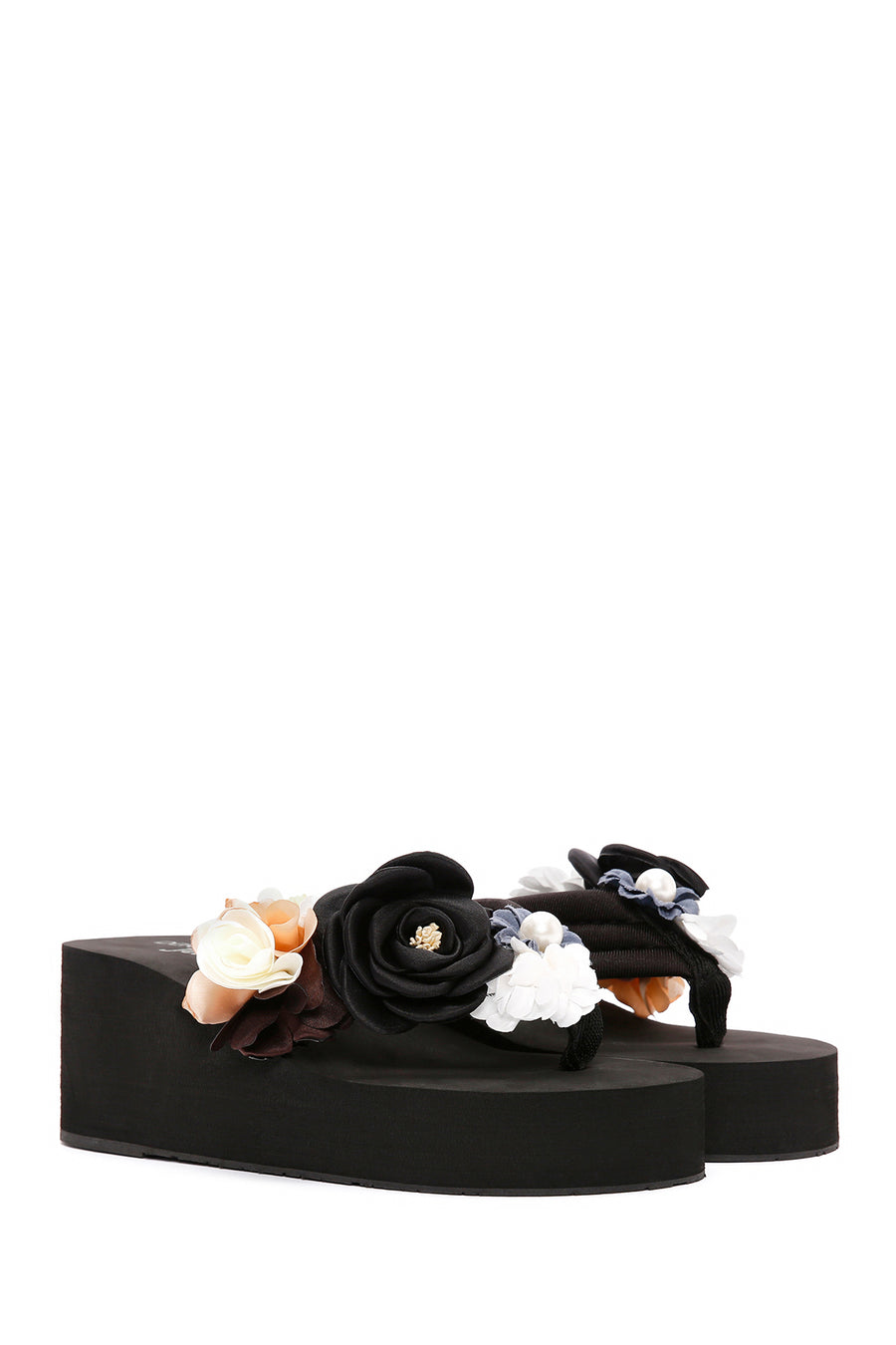 Women's Black Jelly Thick Soled Slippers