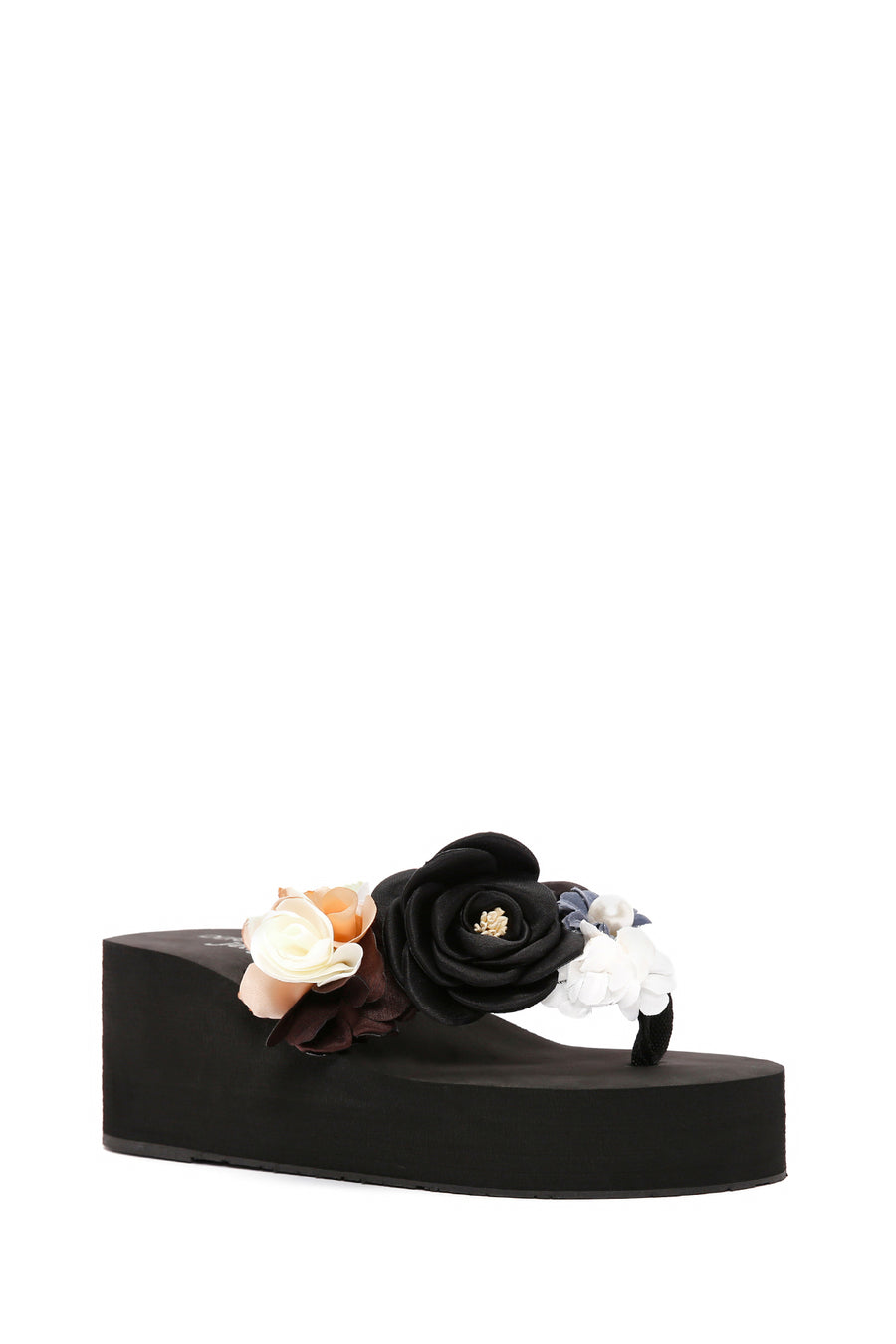 Women's Black Jelly Thick Soled Slippers