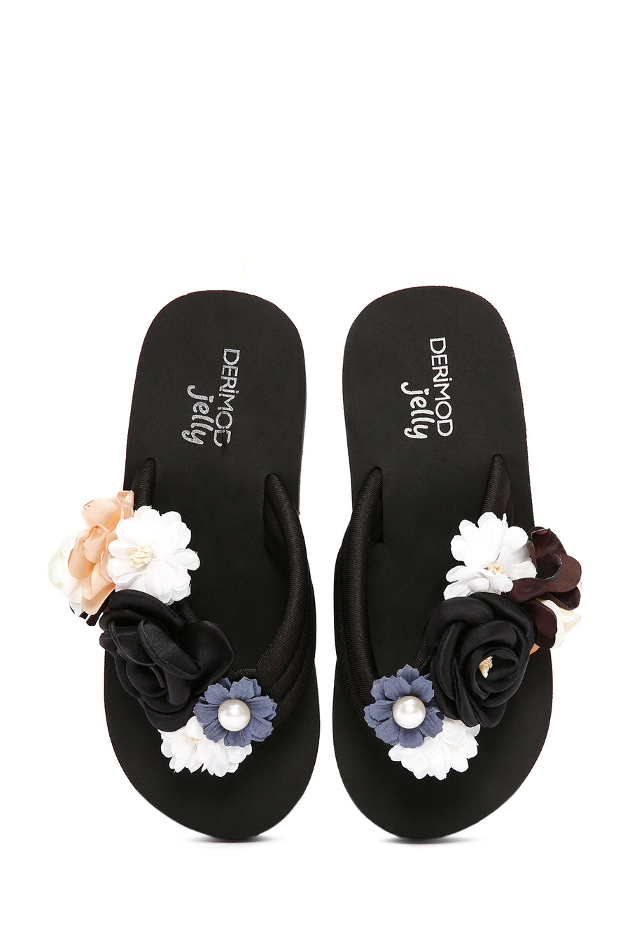 Women's Black Jelly Thick Soled Slippers