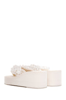 Women's White Jelly Filled Heeled Slippers | Derimod