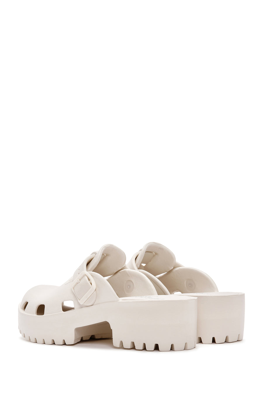 Women's White Jelly Thick Soled Slippers