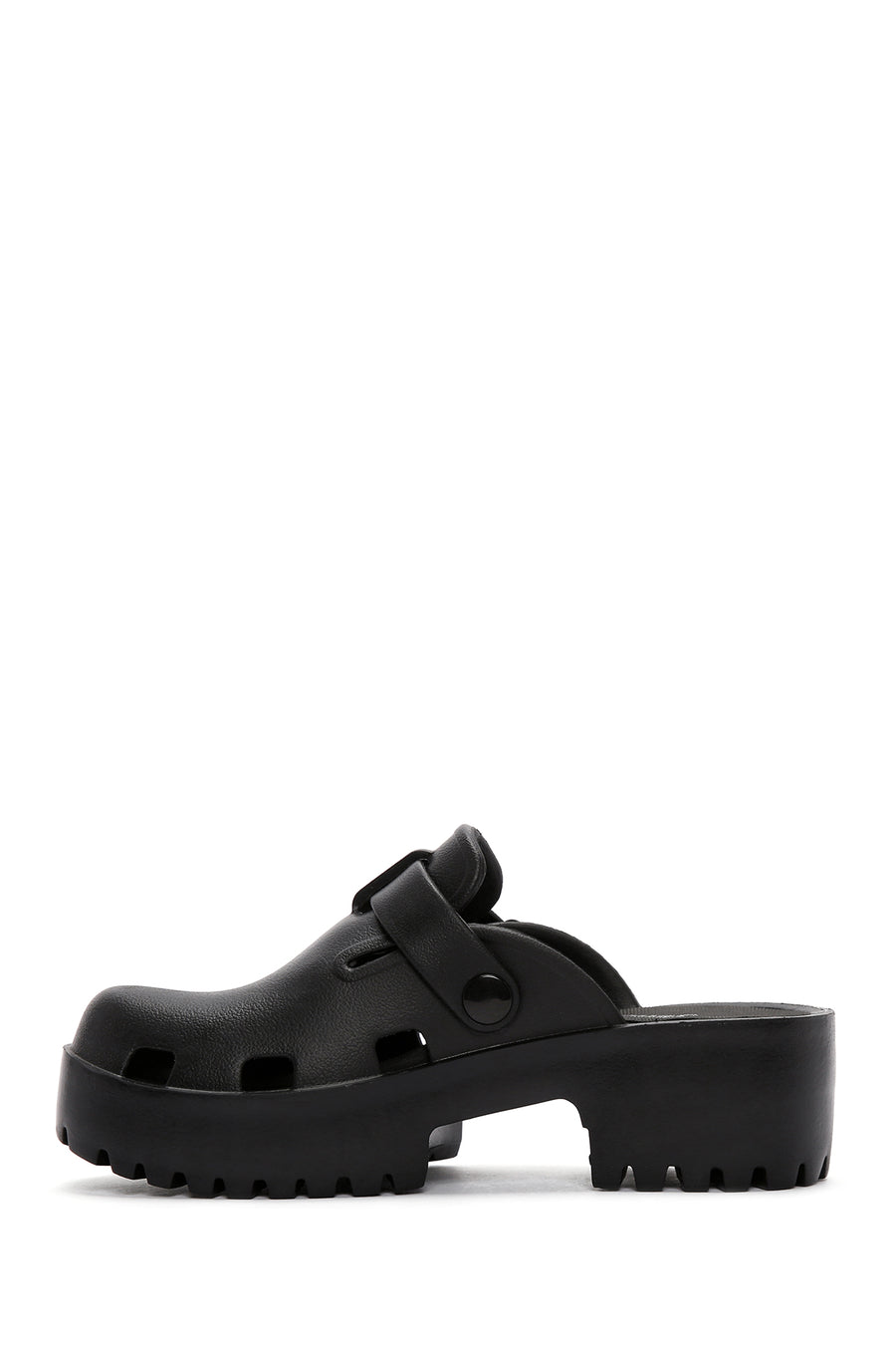 Women's Black Jelly Thick Soled Slippers