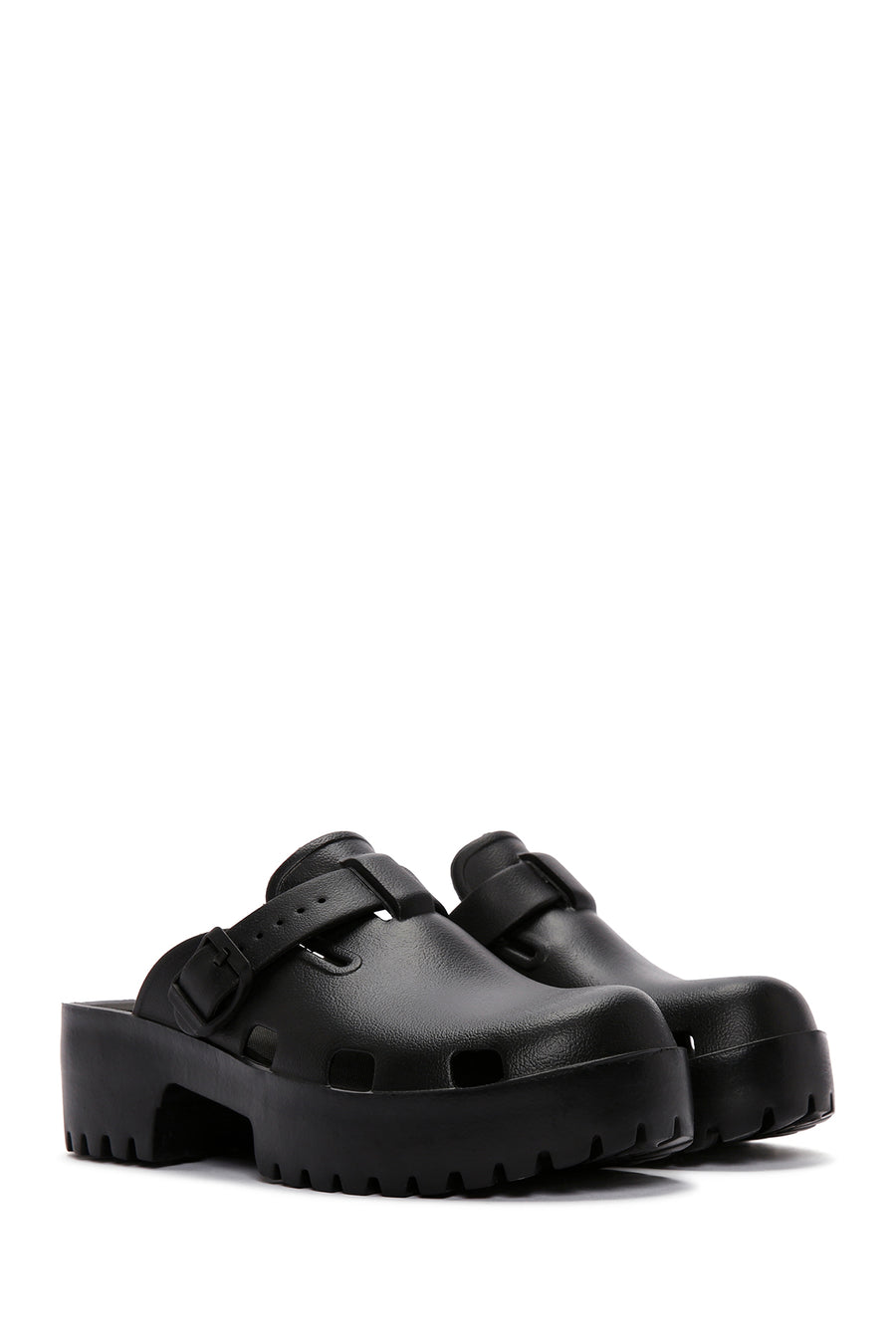 Women's Black Jelly Thick Soled Slippers