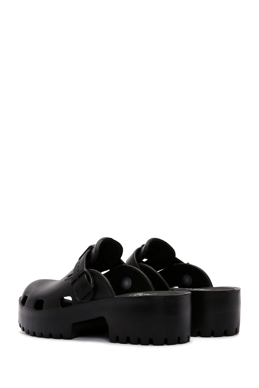 Women's Black Jelly Thick Soled Slippers