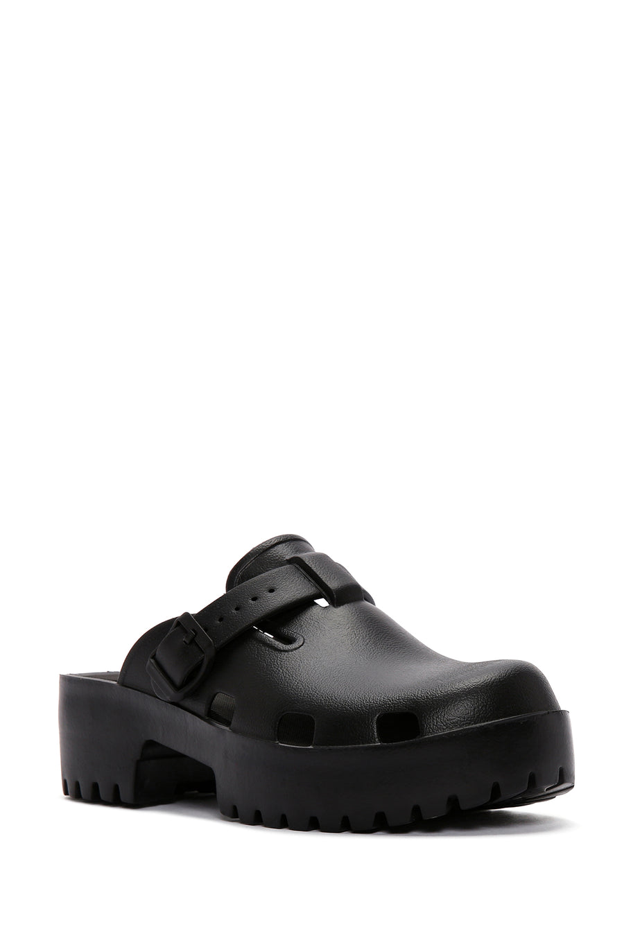 Women's Black Jelly Thick Soled Slippers