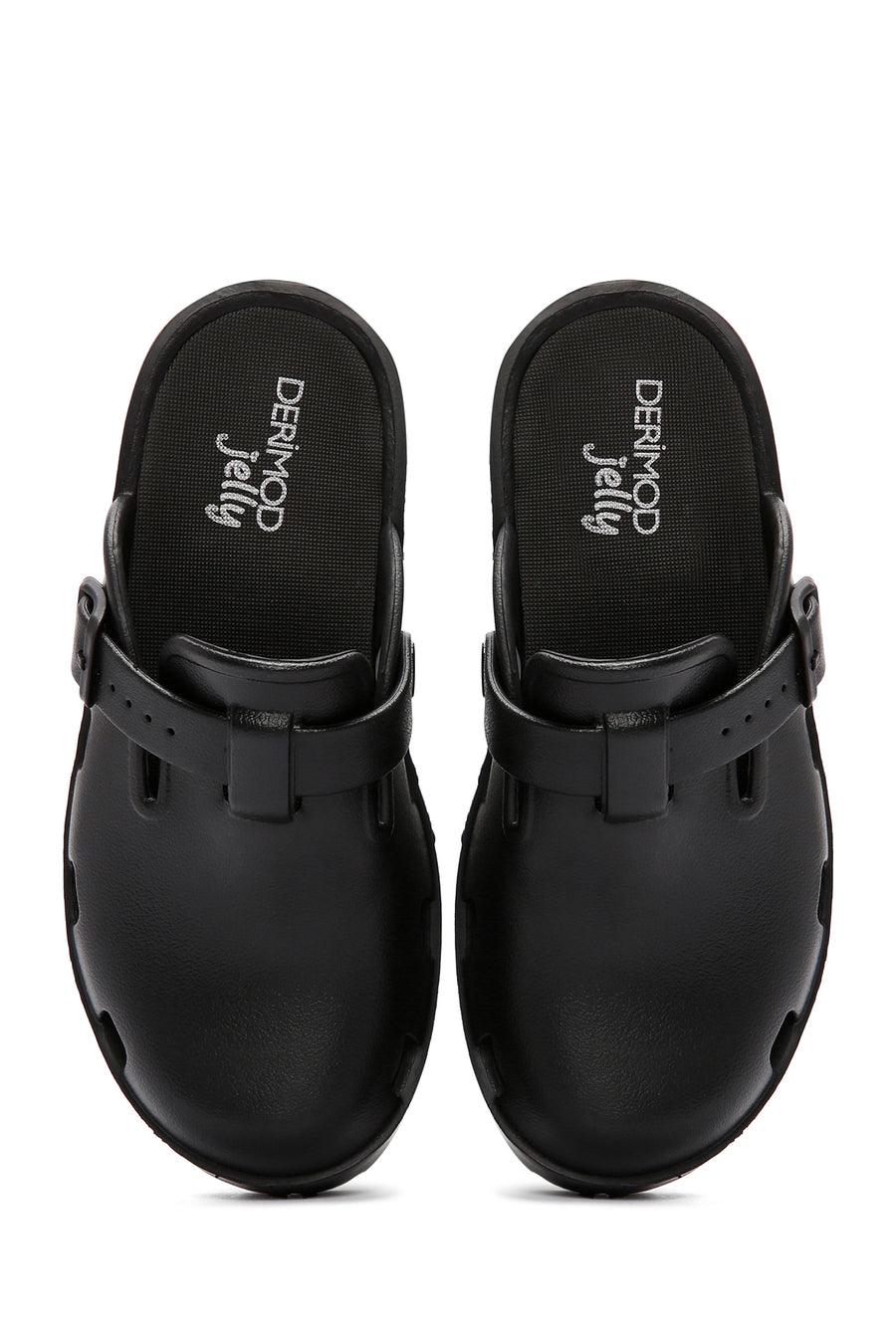 Women's Black Jelly Thick Soled Slippers