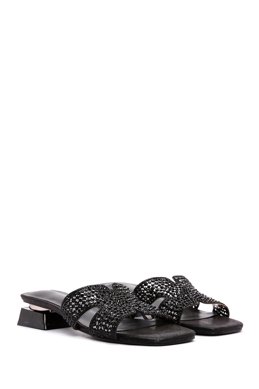 Women's Black Stone Slippers