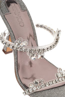 Women's Anthracite Stone Thin Heeled Slippers | Derimod