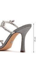 Women's Anthracite Stone Thin Heeled Slippers | Derimod