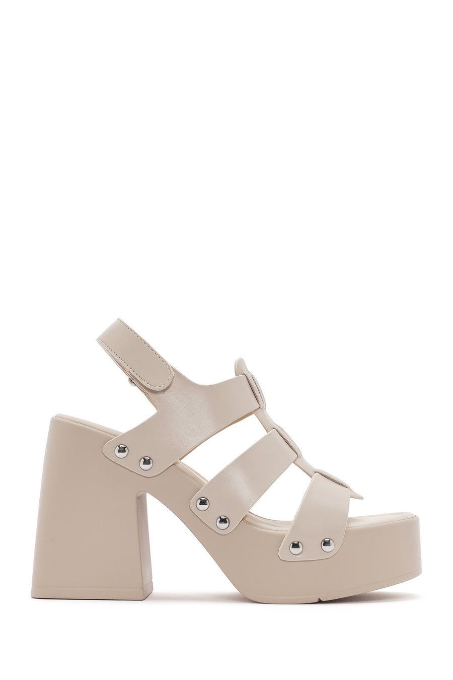 Women's Beige Strappy Platform Heeled Sandals 24SFE494518 | Derimod