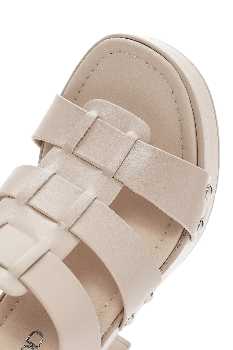 Women's Beige Strappy Platform Heeled Sandals
