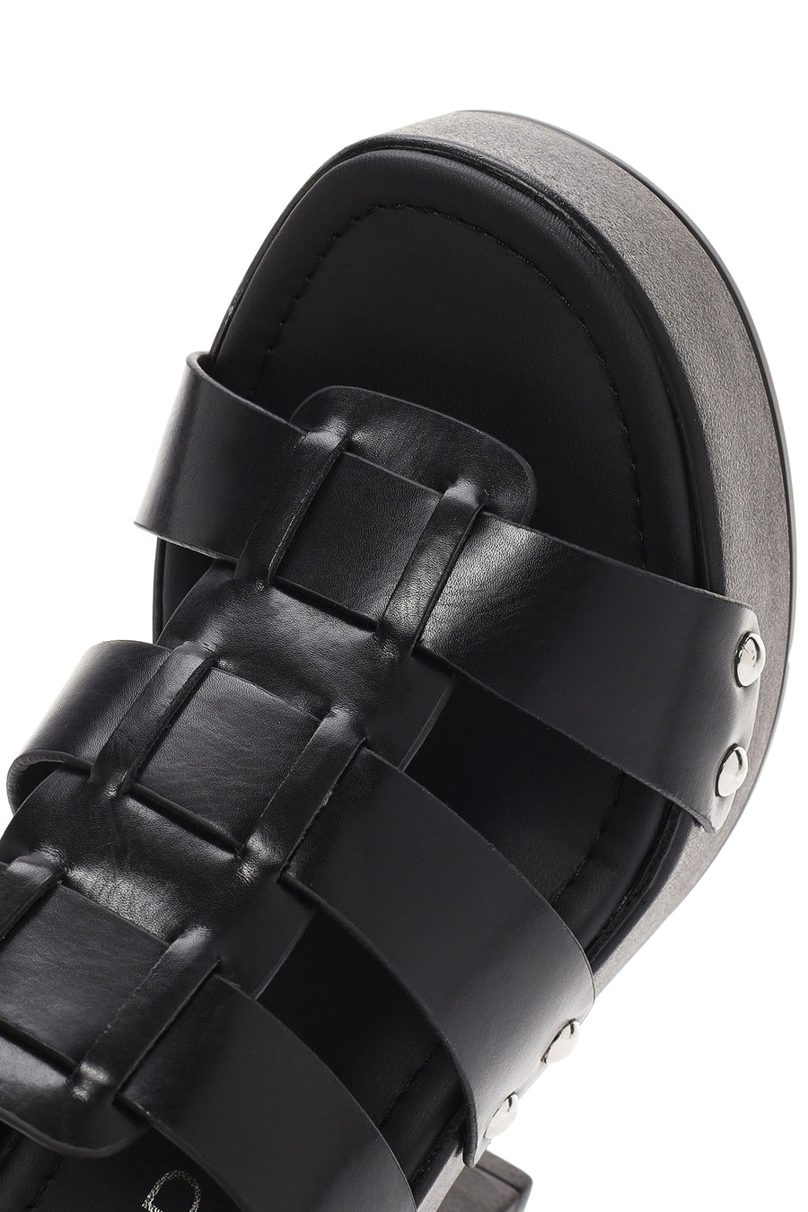 Women's Black Strappy Platform Heeled Sandals