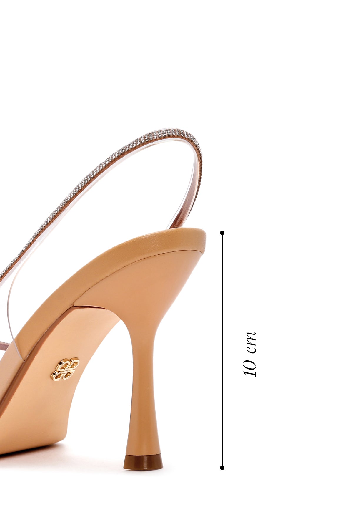 Kadın Bej Taşlı İnce Topuklu Sandalet