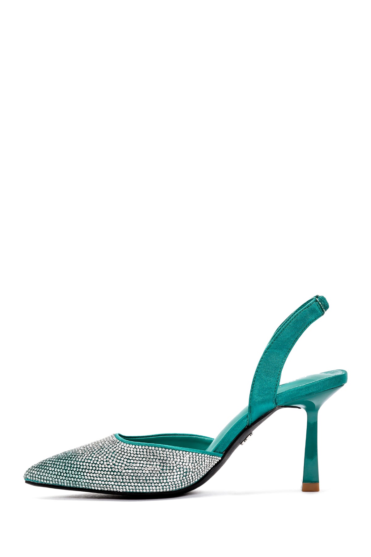 Kadın Yeşil Arkası Açık İnce Topuklu Ayakkabı