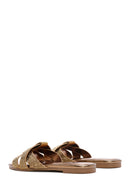 Women's Bronze Stone Slippers | Derimod