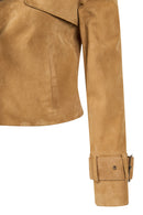 Portofino Kadın Camel Süet Deri Ceket | Derimod