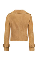 Portofino Kadın Camel Süet Deri Ceket | Derimod