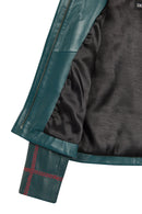 Sanremo Kadın Yeşil Desenli Deri Ceket | Derimod