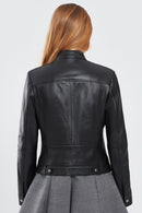 Vicky Kadın Siyah Kısa Deri Ceket | Derimod