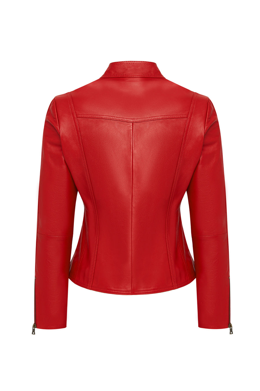 Maria Women's Red Short Leather Jacket