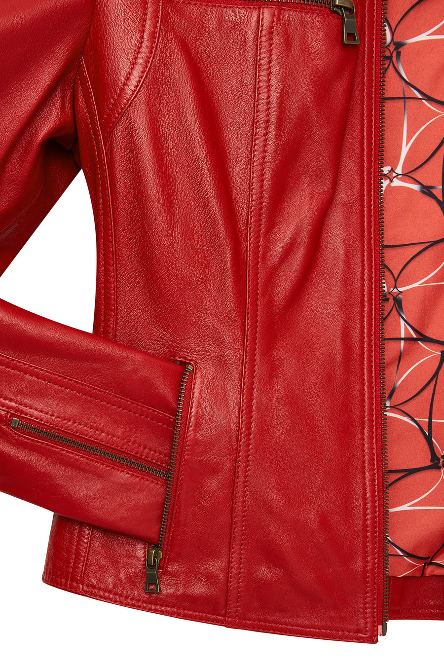 Maria Women's Red Short Leather Jacket