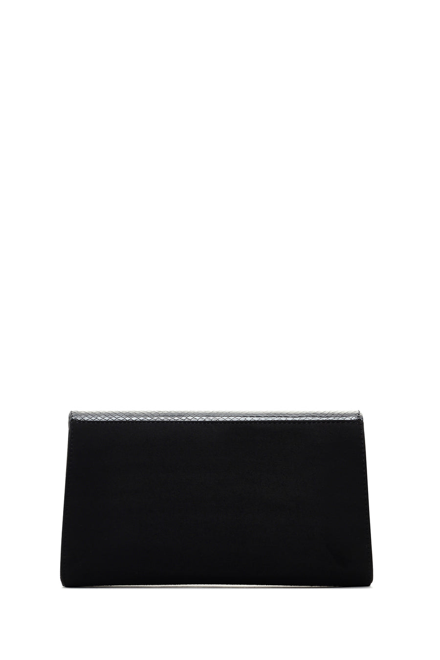 Women's Black Chain Strap Patterned Clutch Bag