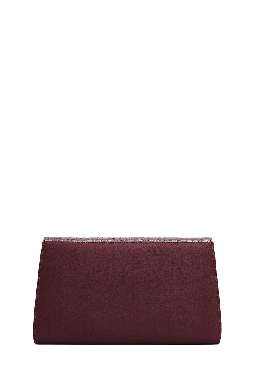 Women's Claret Red Chain Strap Patterned Clutch Bag
