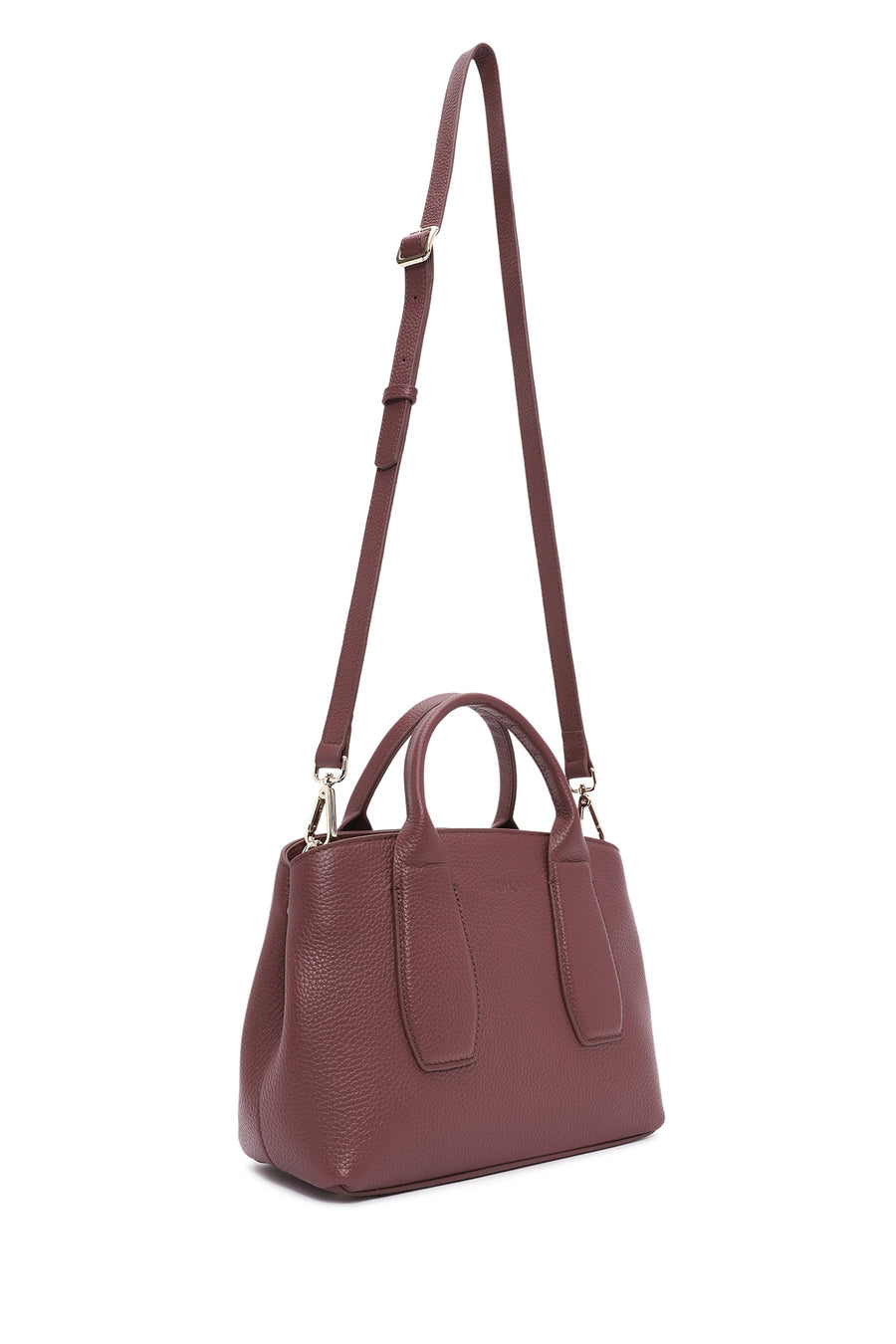 Women's Claret Red Long Strap Classic Leather Handbag