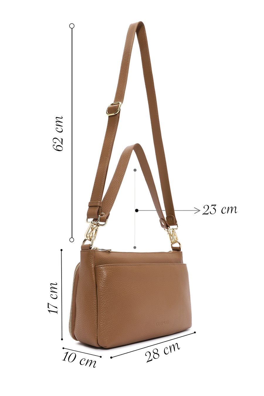 
Women's Tan Long Strap Leather Shoulder Bag
