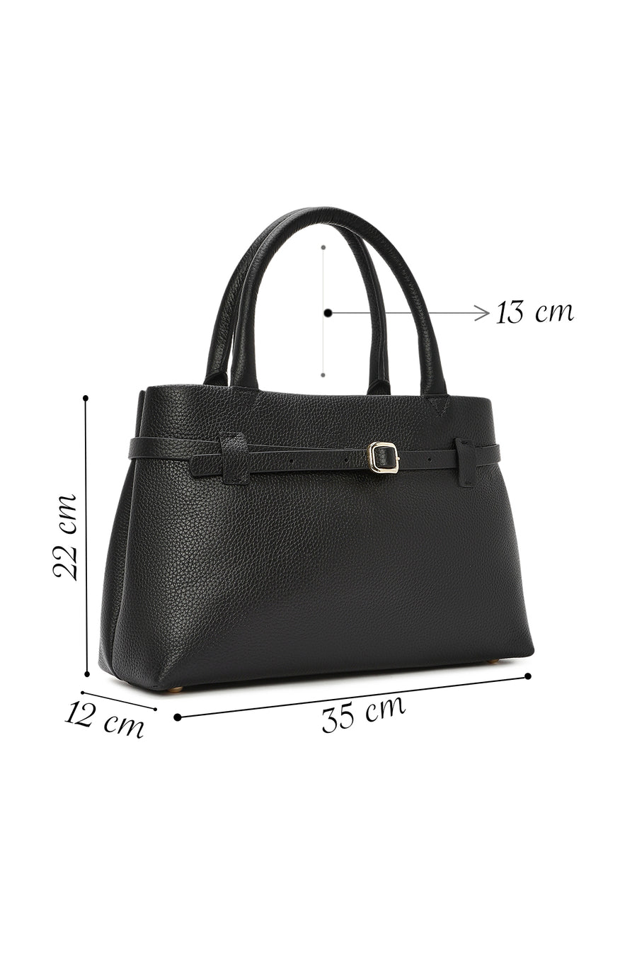 Women's Black Leather Classic Handbag