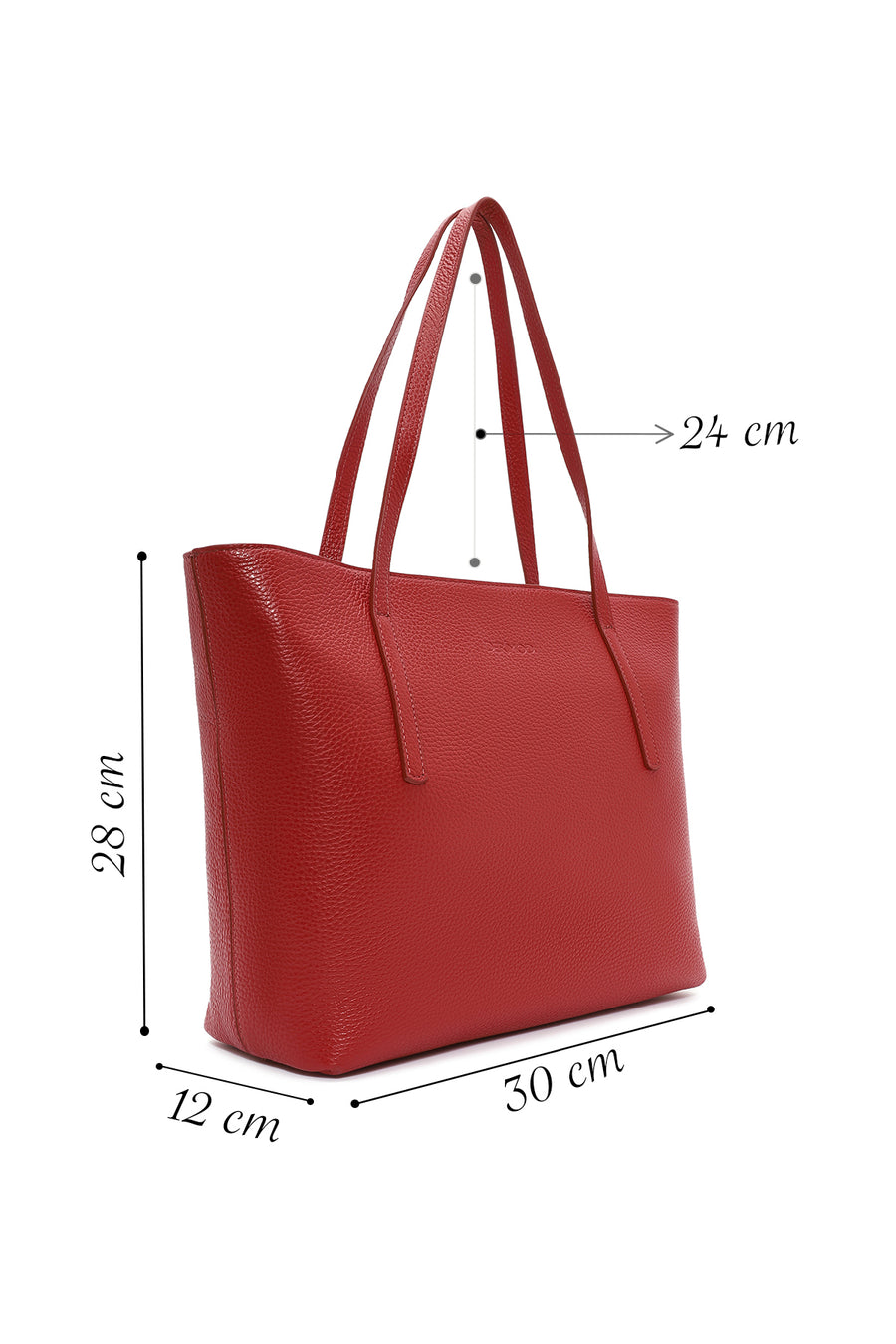 Women's Red Leather Classic Shoulder Bag