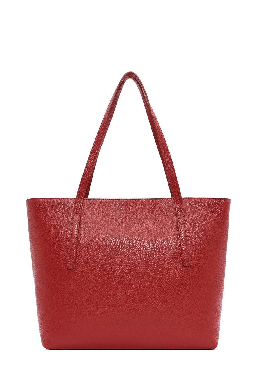 Women's Red Leather Classic Shoulder Bag