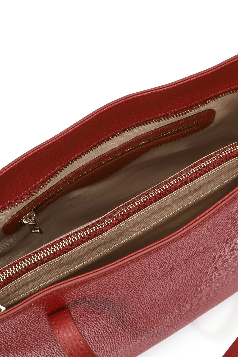 Women's Red Leather Classic Shoulder Bag