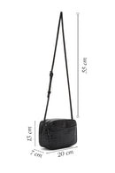 Women's Black Printed Mini Leather Crossbody Bag | Derimod