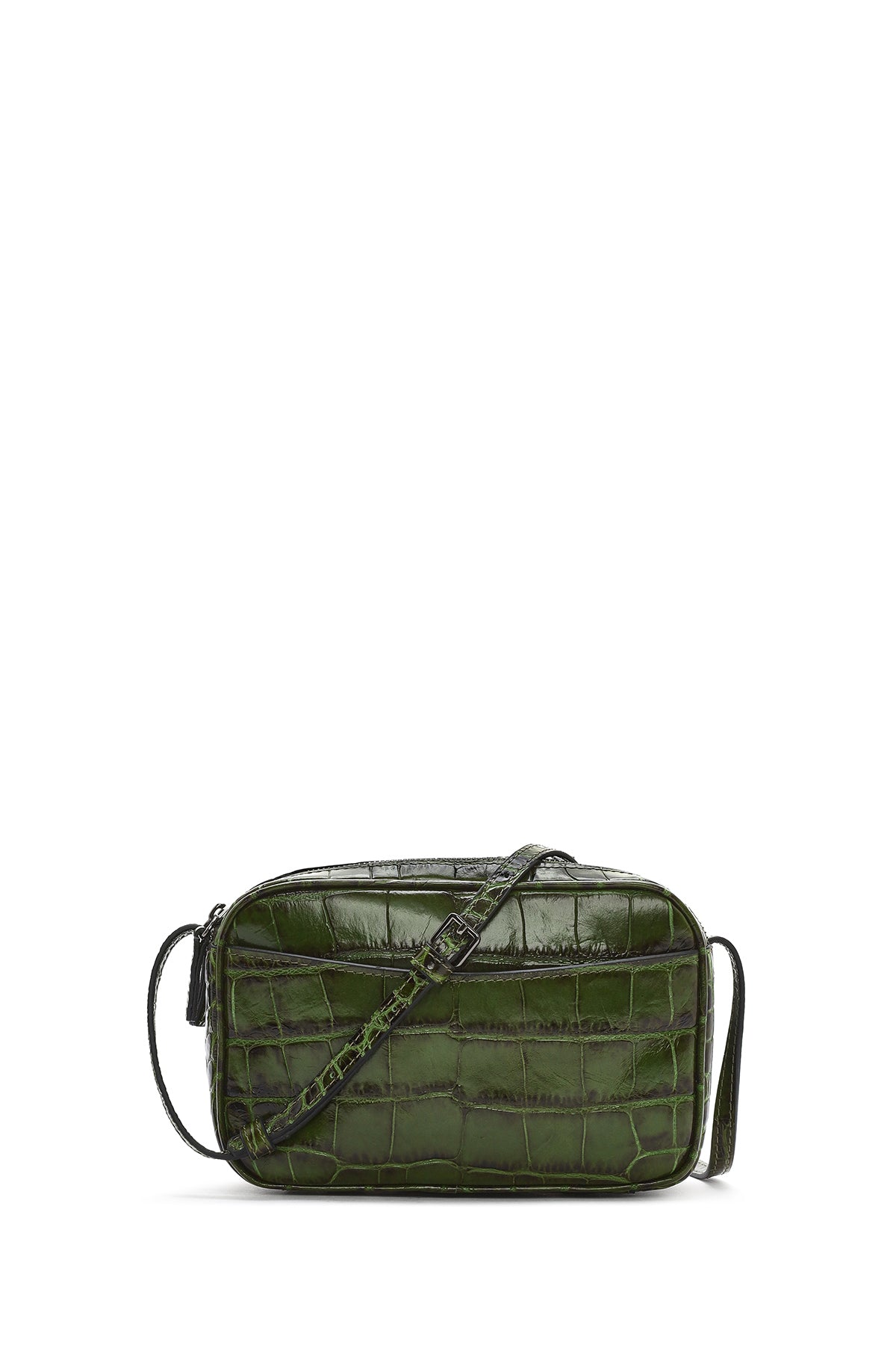 Women's Green Printed Mini Leather Crossbody Bag 24WBD2306E3 | Derimod