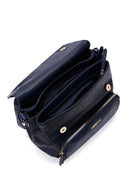 Women's Navy Blue Long Strap Printed Crossbody Bag | Derimod