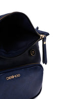 Women's Navy Blue Long Strap Printed Crossbody Bag | Derimod