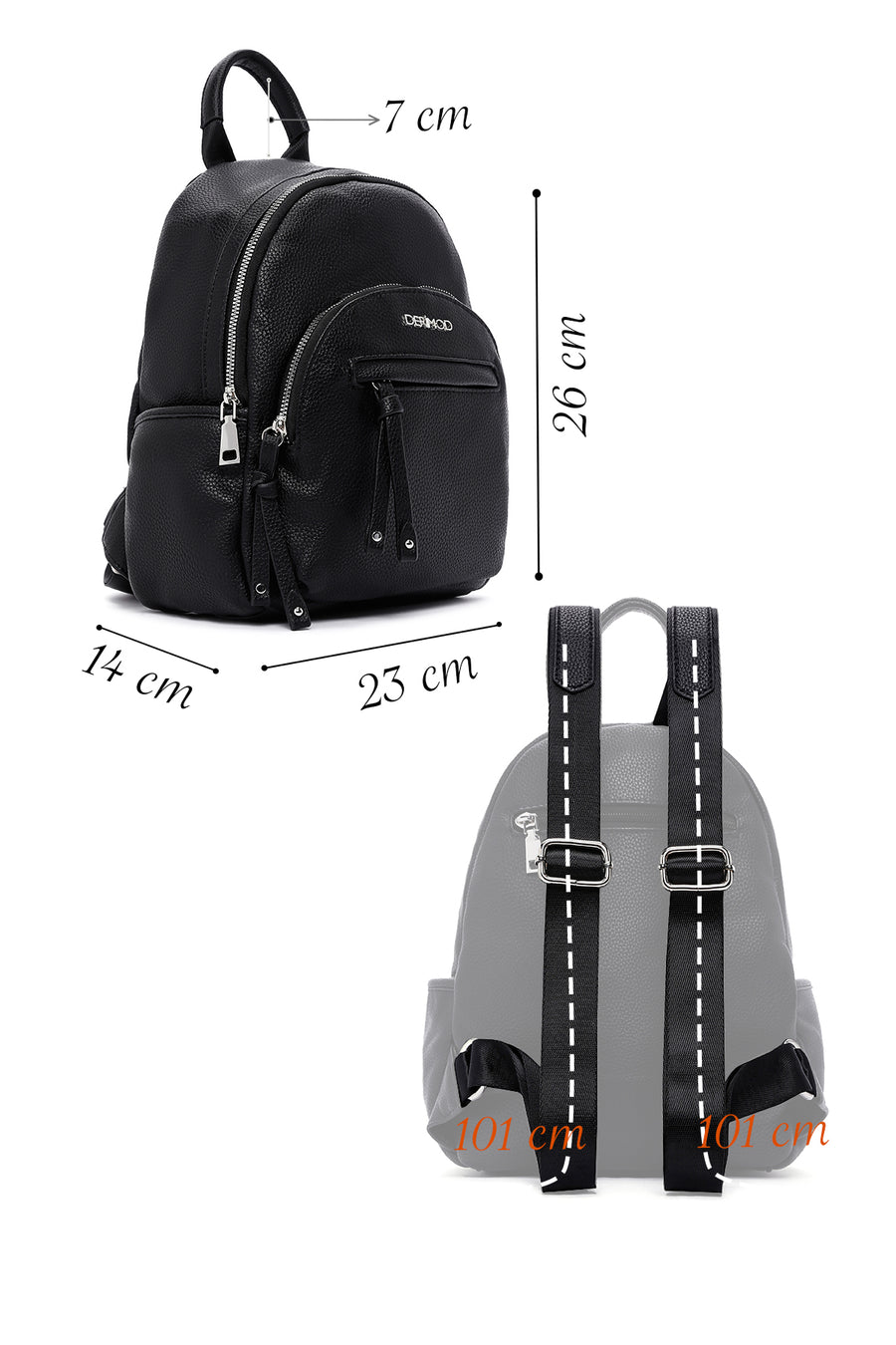 Women's Black Casual Backpack