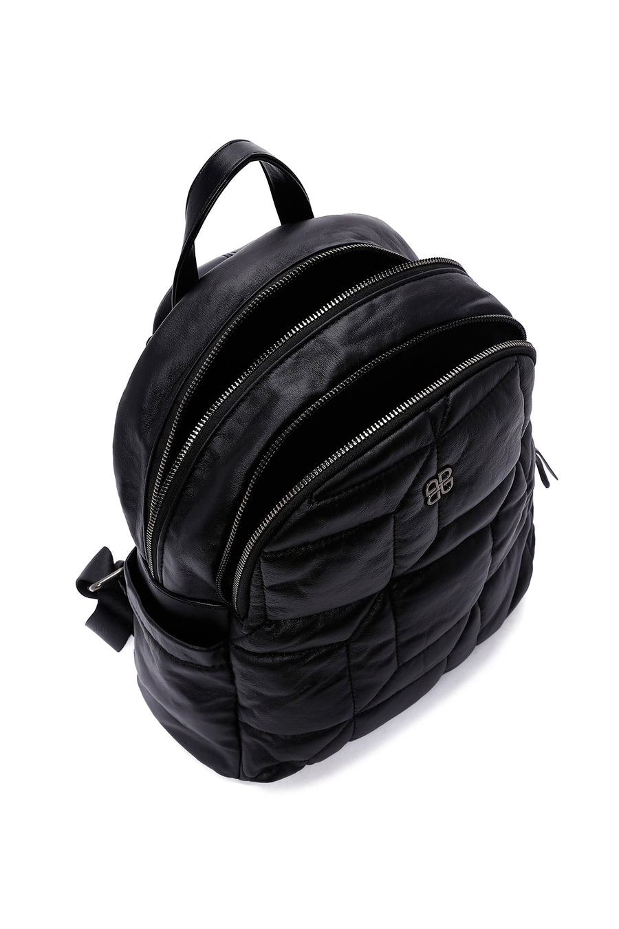 Women's Black Quilted Backpack