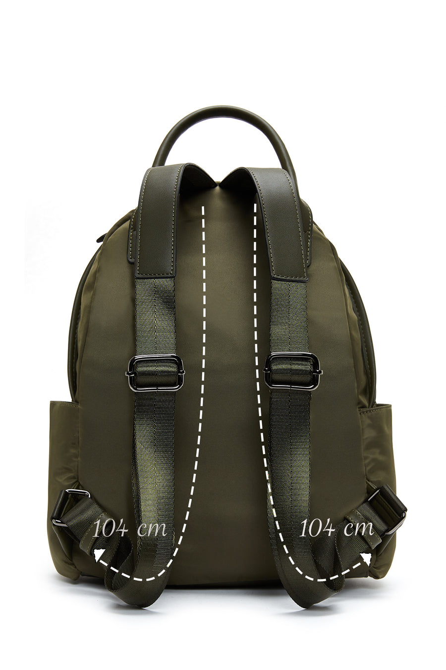 Women's Green Accessory Detailed Fabric Backpack