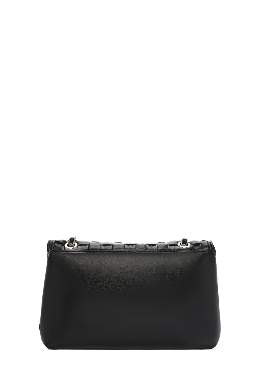 Women's Black Braided Chain Shoulder Bag