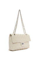 Women's Cream Braided Chain Strap Shoulder Bag | Derimod